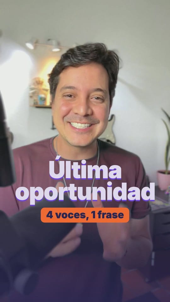 La misma frase, cuatro voces: tráiler de película, comercial de supermercado, locución de